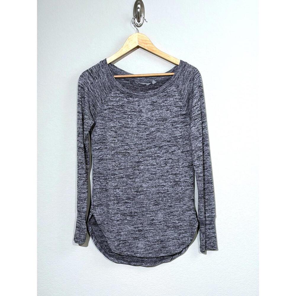 Athleta Pose Relaxed Tunic Top Women XS Long Sleeve Space-Dye Knit Athleisure
